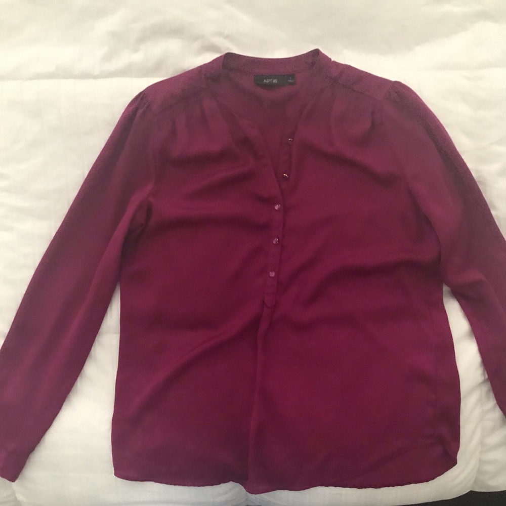 Gently worn- Rich plum jewel tone blouse size small